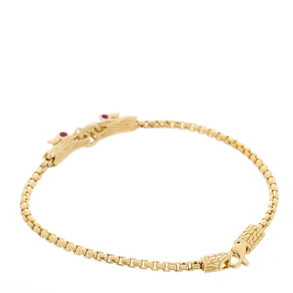 John Hardy 18K Yellow Gold Diamond Ruby Legends Naga Station Bracelet 2 of 4