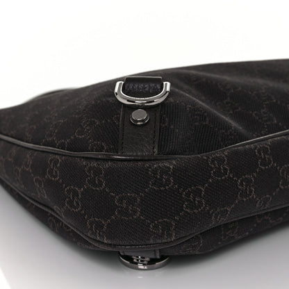 Gucci Denim Monogram Abbey D Ring Hobo Brown 8 of 9