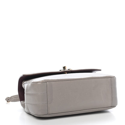 Chanel Shiny Lambskin Quilted Small Chevron Miroir Grey 4 of 13