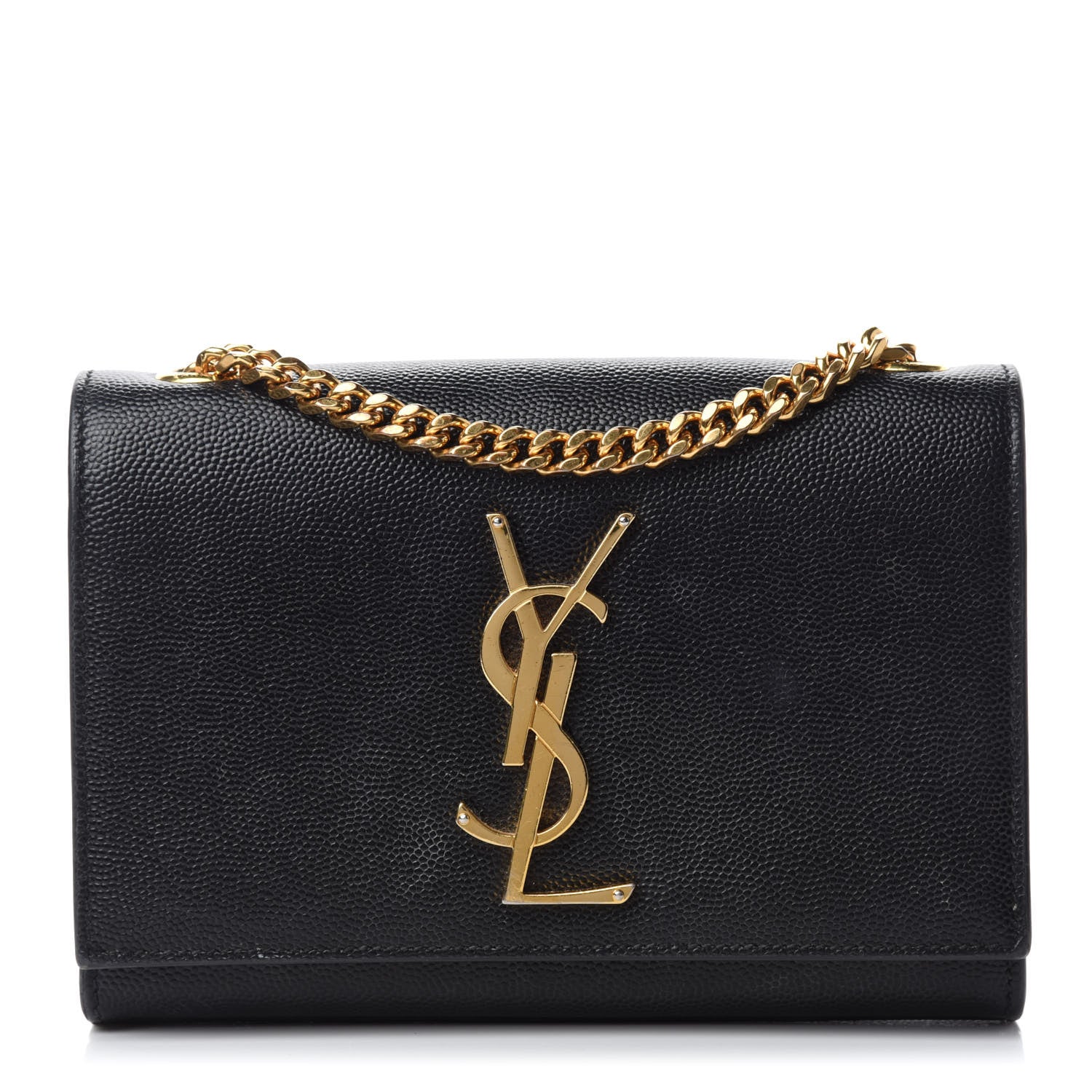 Saint Laurent Grain De Poudre Small Monogram Kate Satchel Black 1 of 14