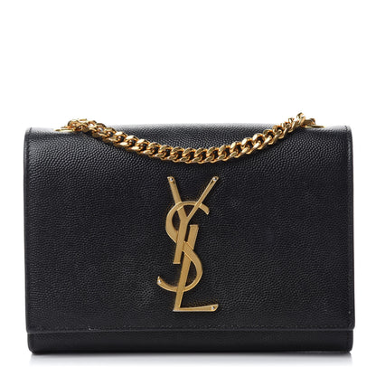 Saint Laurent Grain De Poudre Small Monogram Kate Satchel Black 1 of 14
