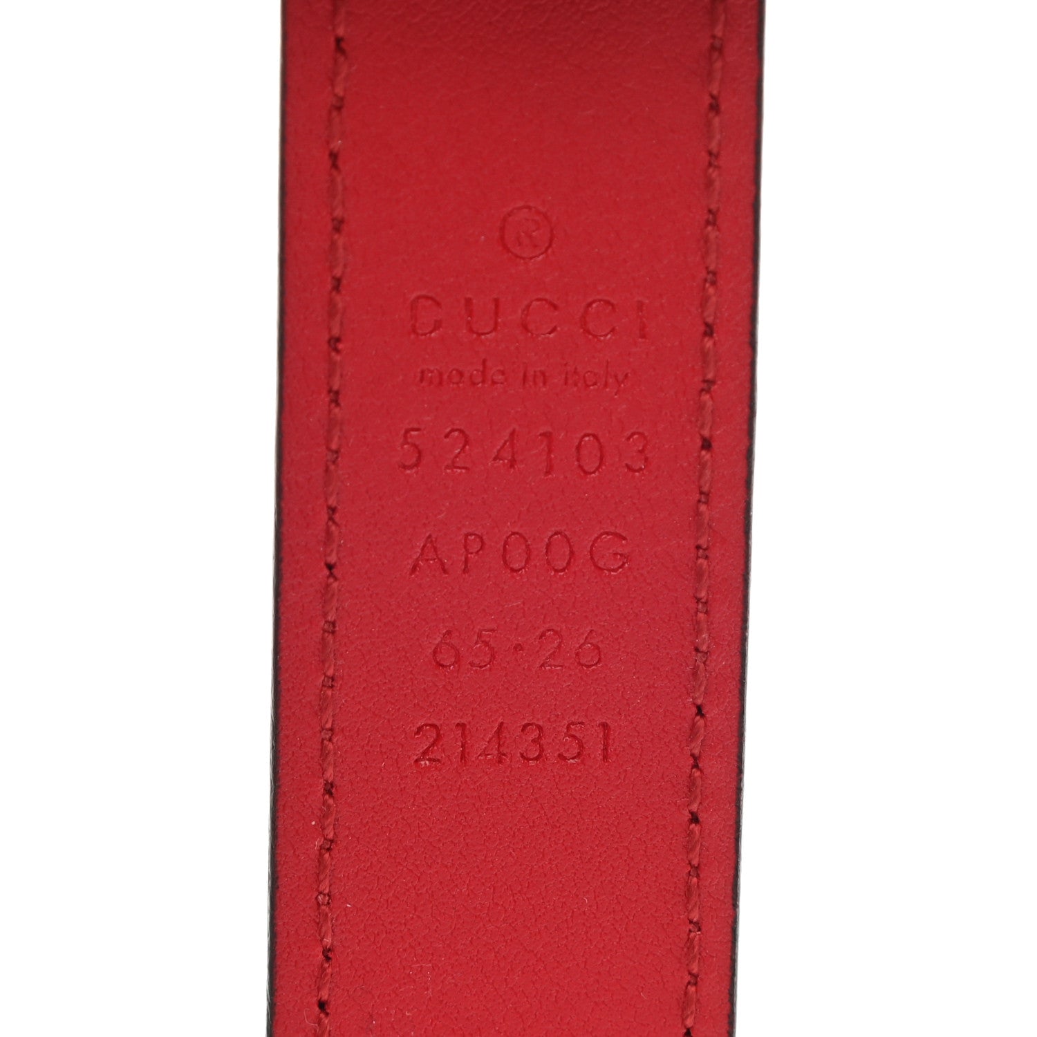 Gucci Moon Calfskin Torchon Double G 25mm Belt 65 26 Hibiscus Red 5 of 5