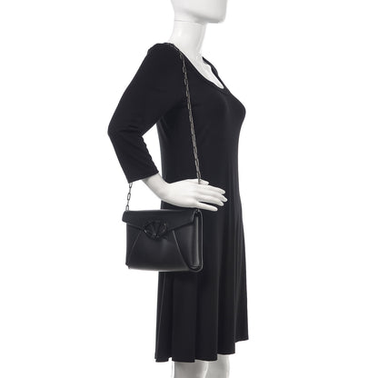 Valentino Garavani Calfskin V Rivet Chain Clutch Black 2 of 9