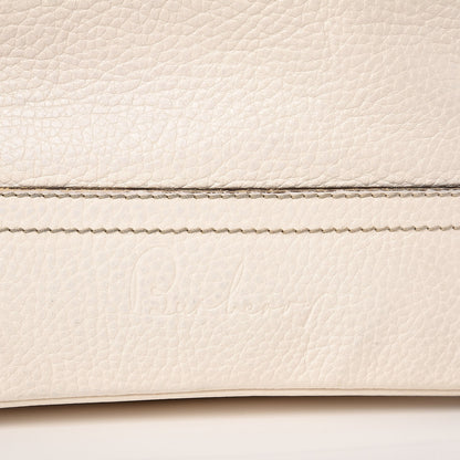 Burberry Calfskin Stripe Bucket Hobo Bag Off White 9 of 19