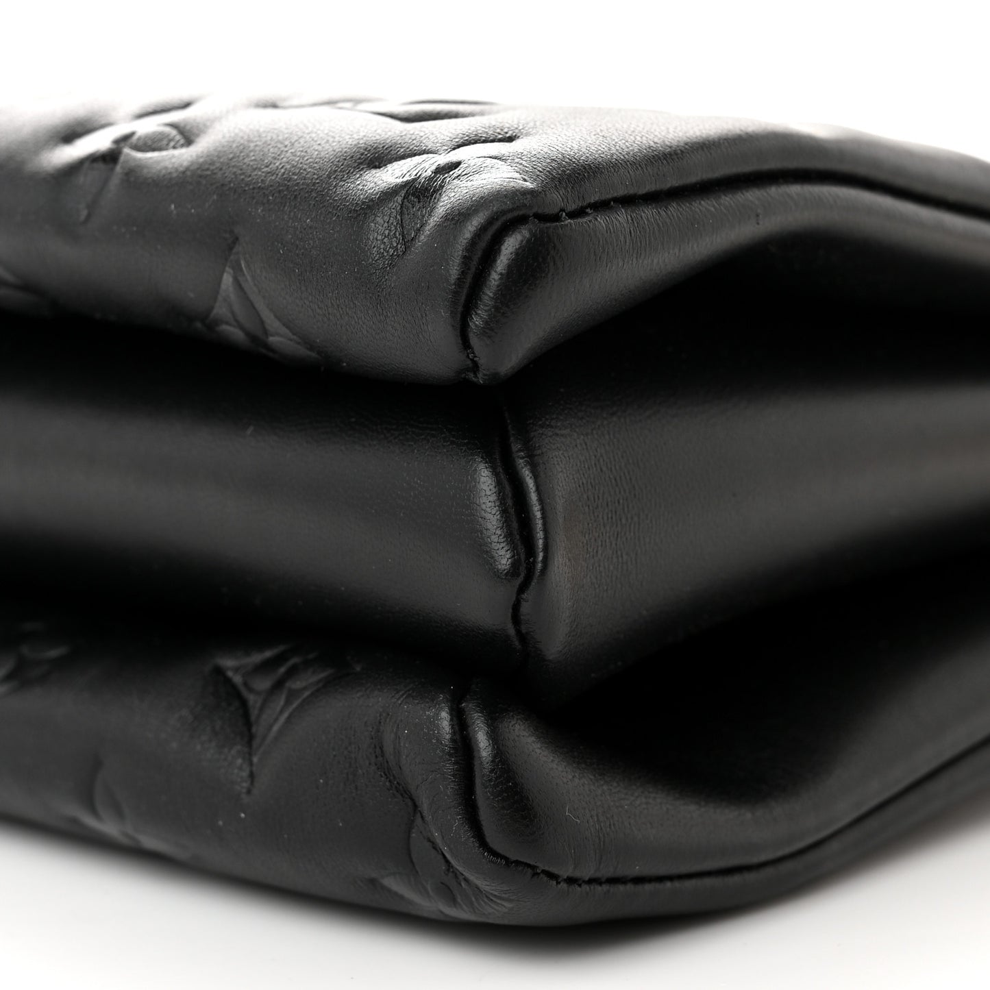 Lambskin Embossed Monogram Coussin MM Black