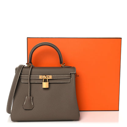 Hermes Togo Kelly Retourne 25 Etoupe 11 of 11