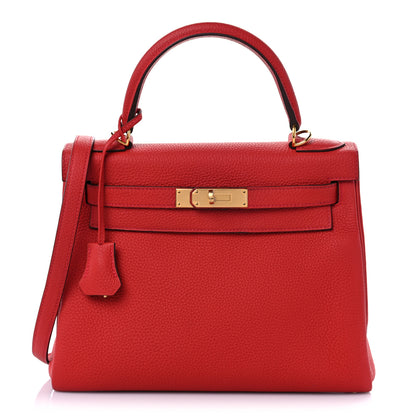 Hermes Taurillon Clemence Kelly Retourne 28 Geranium 1 of 11