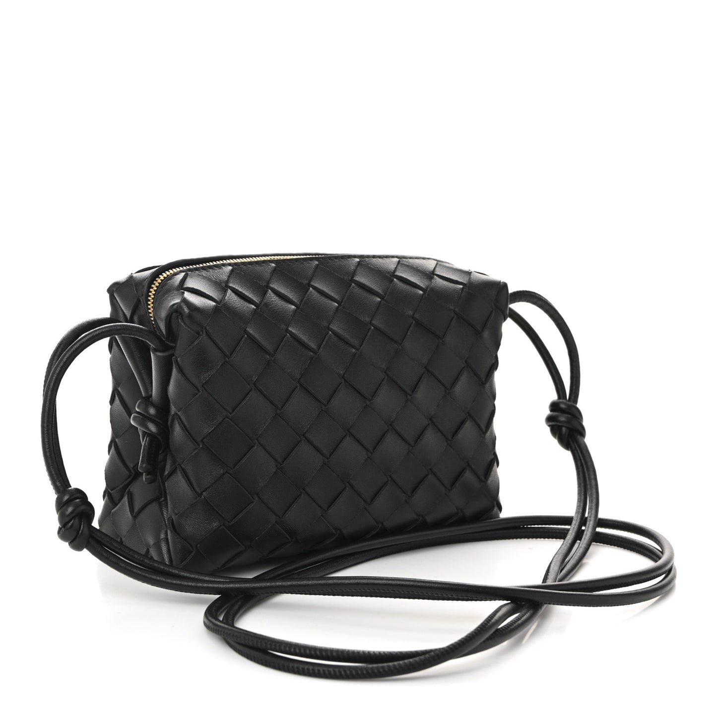 Nappa Intrecciato Mini Loop Camera Bag Black