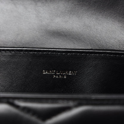 Saint Laurent Calfskin Y Quilted Monogram Small Loulou Chain Satchel Black 9 of 11