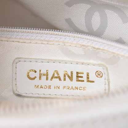 Chanel Grained Calfskin CC Shoulder Bag White 6 of 15