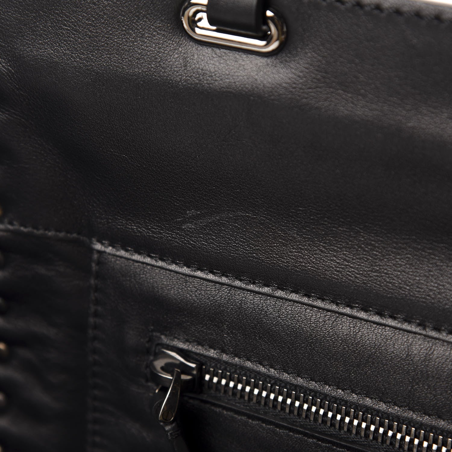 Valentino Garavani Vitello Medium Rockstud Tote Black 7 of 9