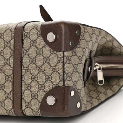 Gucci GG Supreme Monogram Textured Dollar Calfskin Medium Detail Tote Beige Ebony New Acero 9 of 10