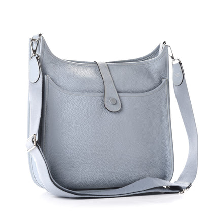 Hermes Taurillon Clemence Evelyne III GM Bleu Lin 3 of 11