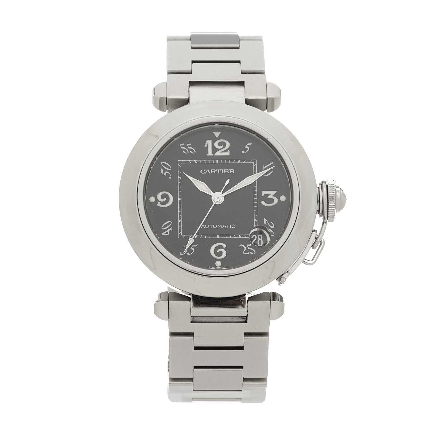 Cartier Stainless Steel 35mm Pasha C Automatic Watch Black 1 of 4