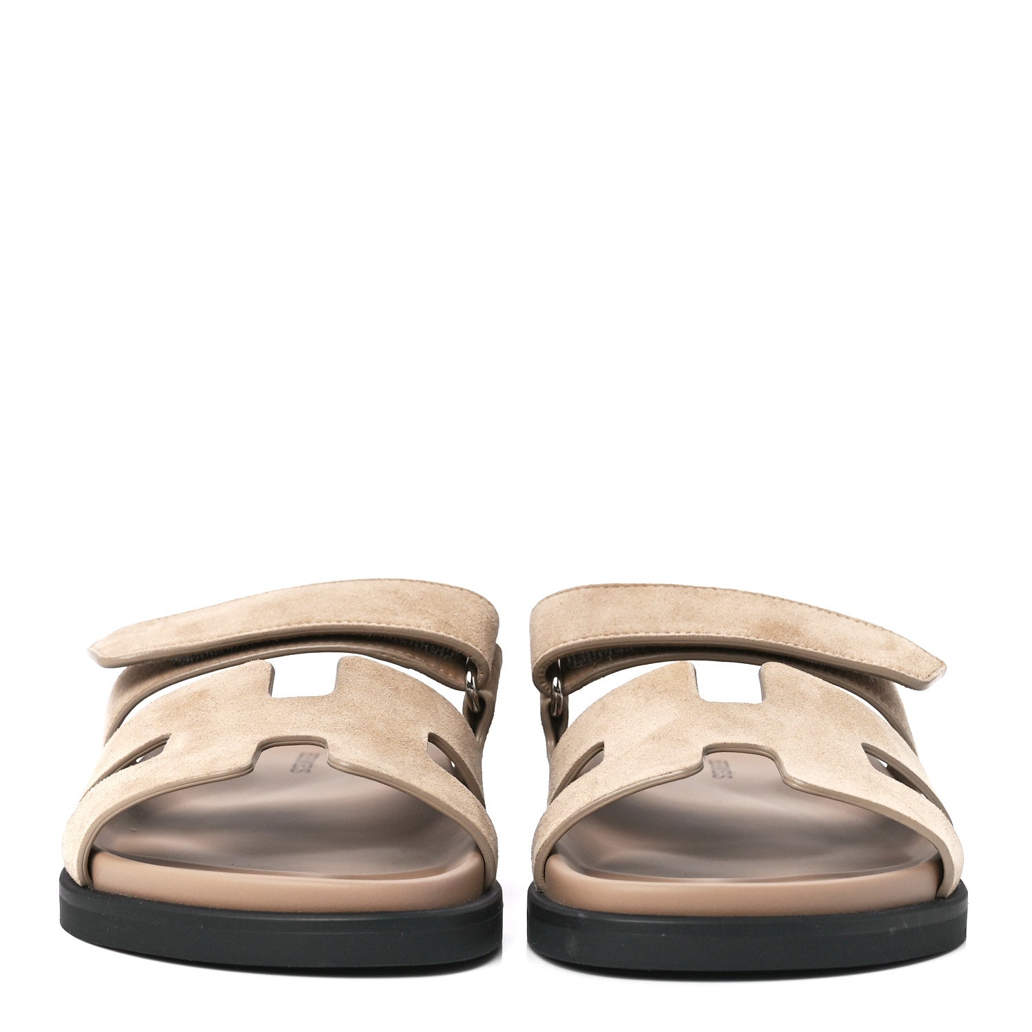 Hermes Suede Goatskin Womens Chypre Sandals 36 Beige Argile 2 of 9