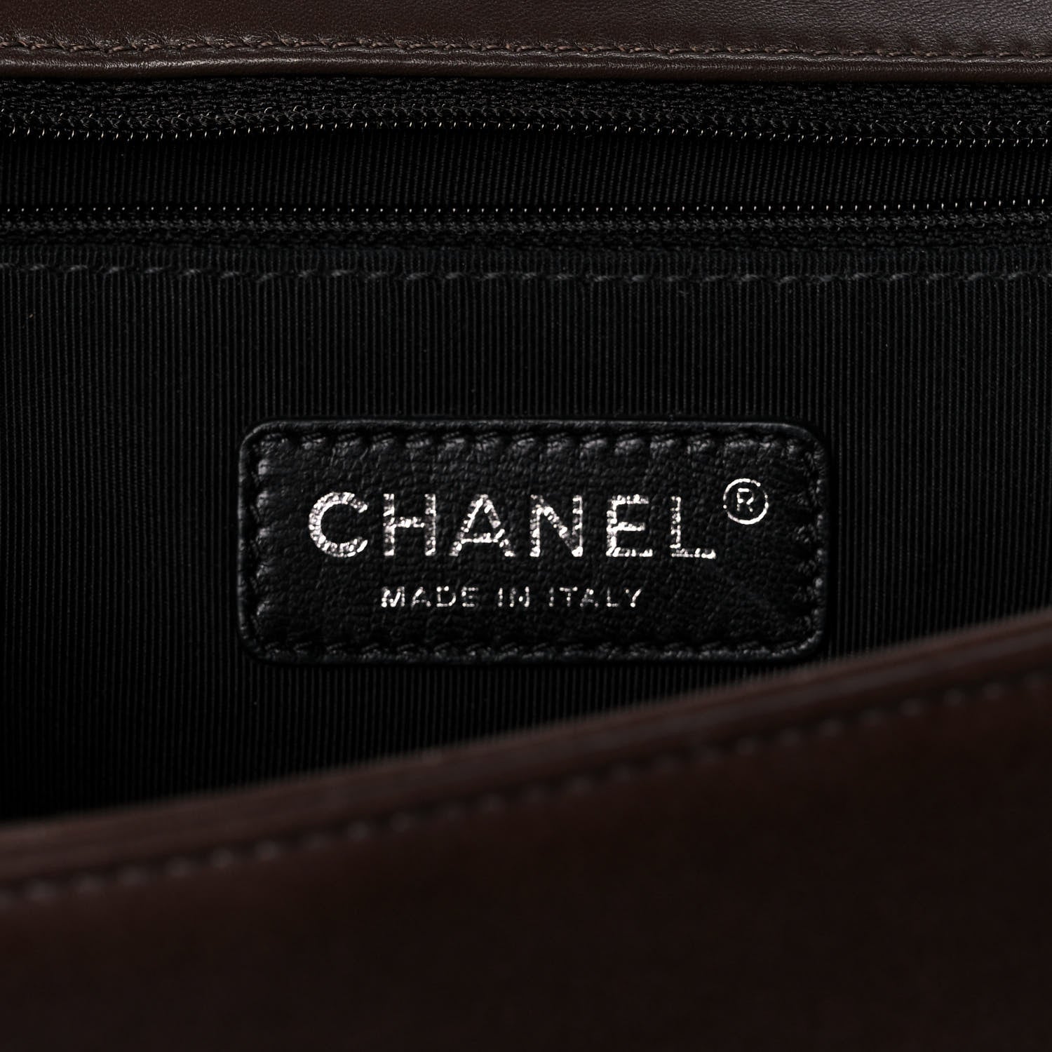 Chanel Faded Calfskin Quilted Large Studded Boy Flap Brown Beige 6 of 16