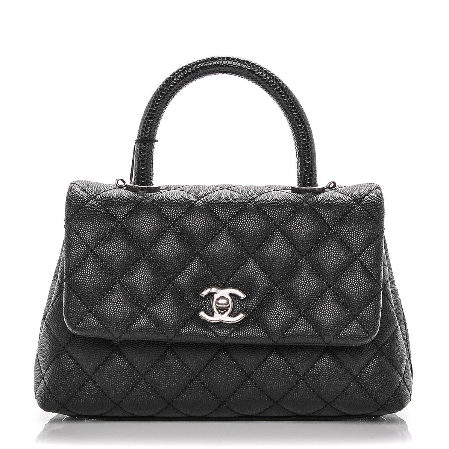 Chanel Caviar Lizard Quilted Mini Coco Handle Flap Black 1 of 9