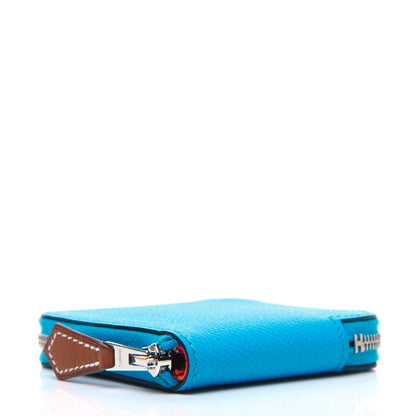 Hermes Epsom Silk'in Coin Purse Bleu Frida Rose Bougainvillier 4 of 13