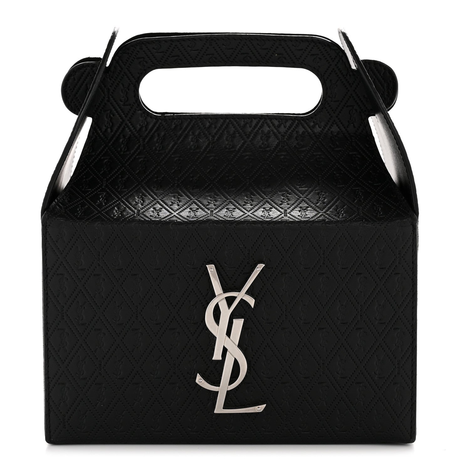 Saint Laurent Calfskin Monogram Take Away Box Black 1 of 13