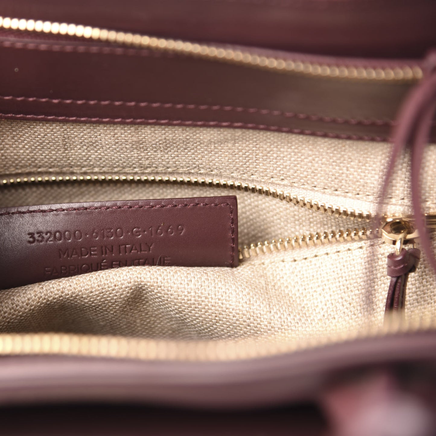 Calfskin Padlock Work S Bag Rouge Acajou