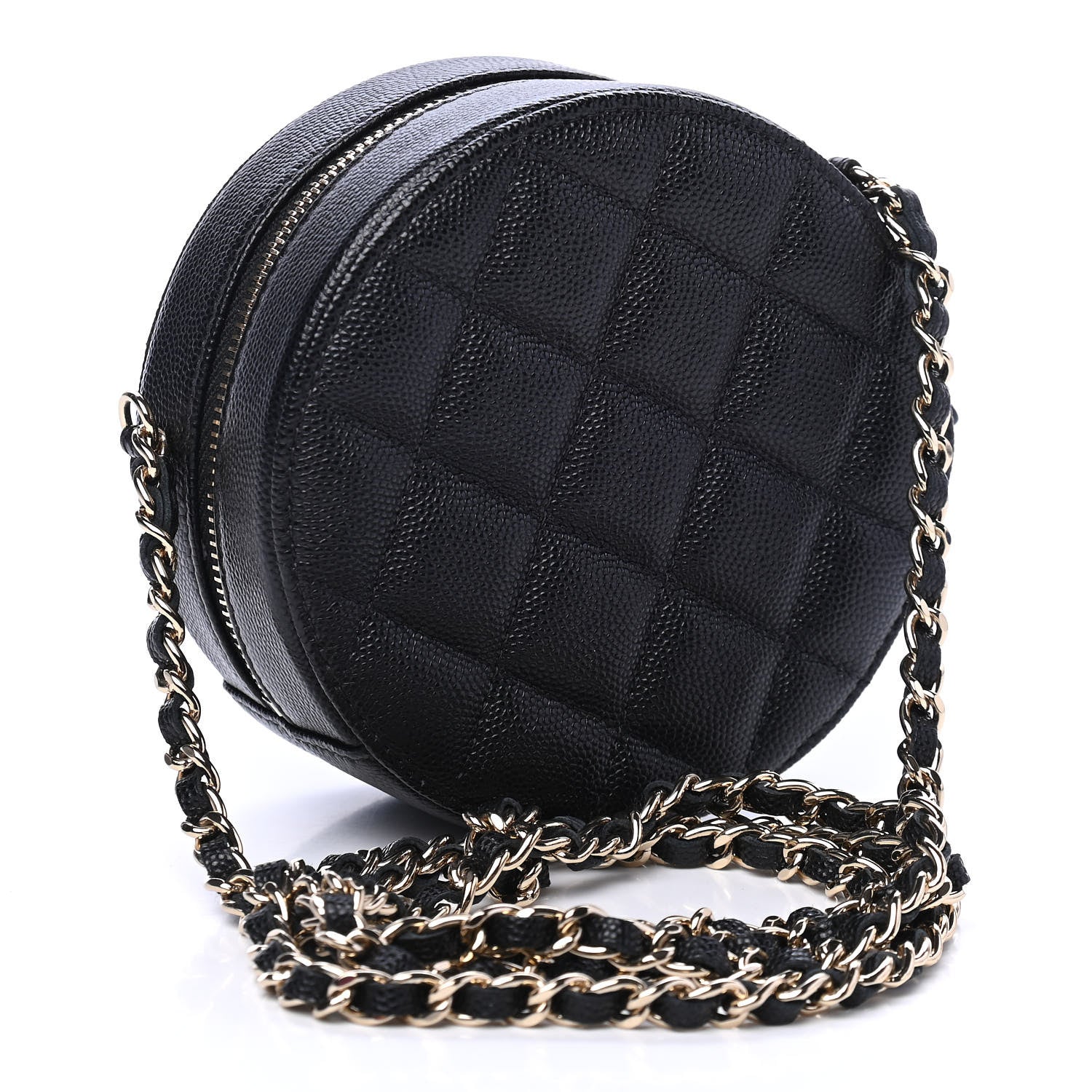 Chanel Caviar Quilted Round Clutch With Chain Black 2 of 6