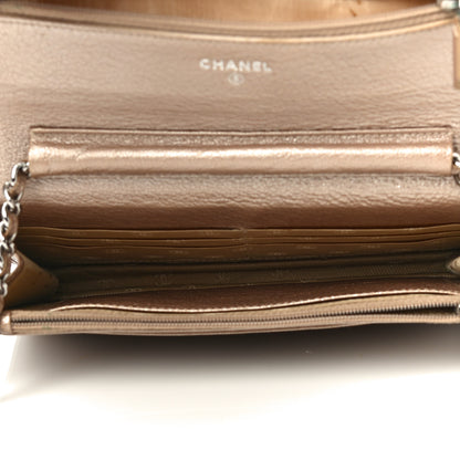 Chanel Metallic Goatskin Wallet On Chain WOC Gold 4 of 19