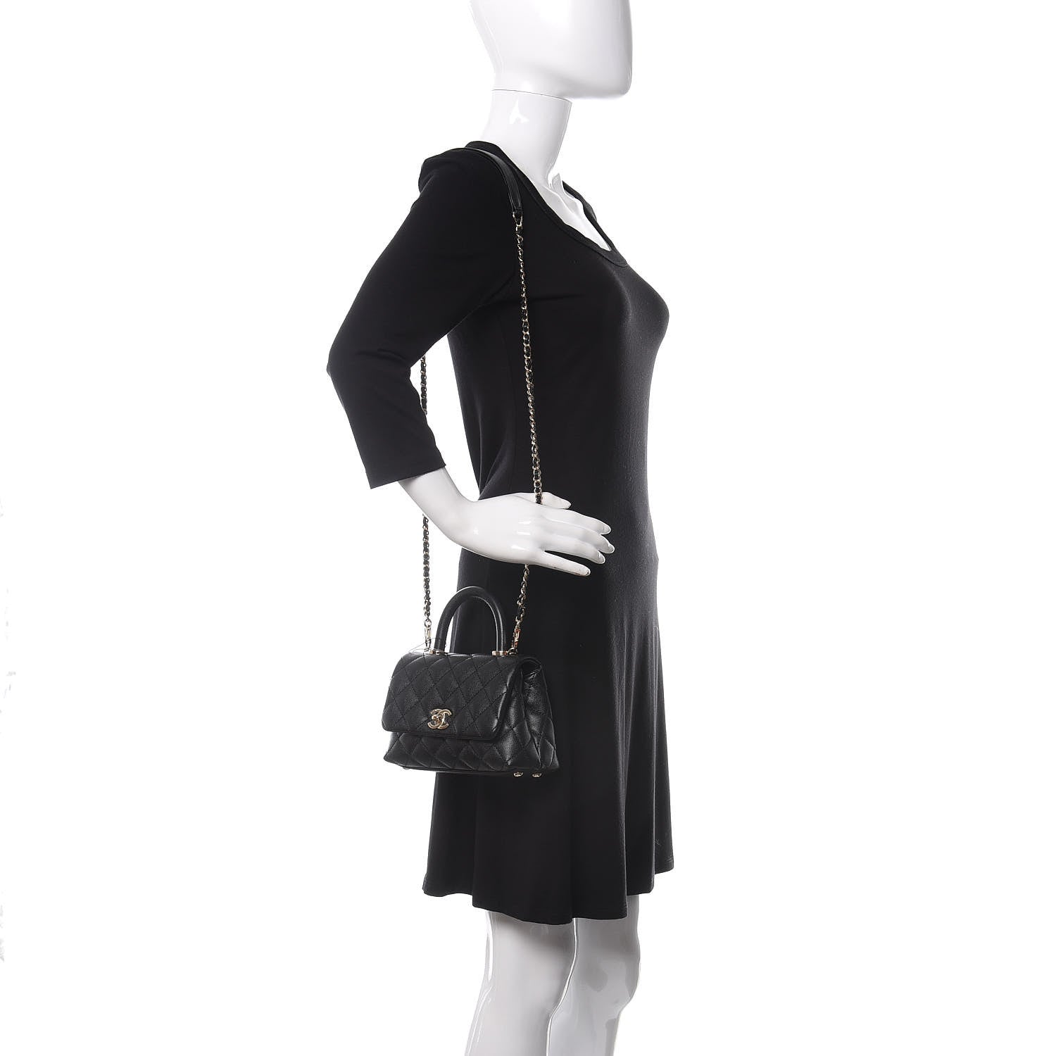 Chanel Iridescent Caviar Quilted Extra Mini Coco Handle Flap Black 2 of 10