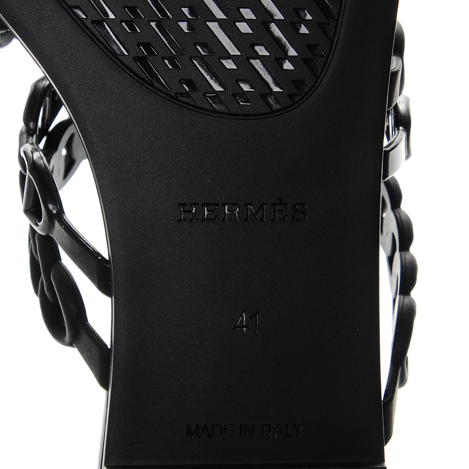 Hermes Rubber Chaine d'Ancre Nude Sandals 41 Black 6 of 7