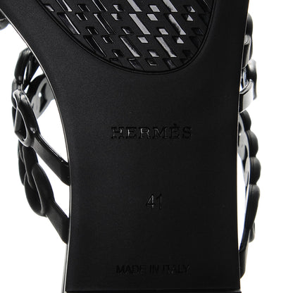 Hermes Rubber Chaine d'Ancre Nude Sandals 41 Black 6 of 7