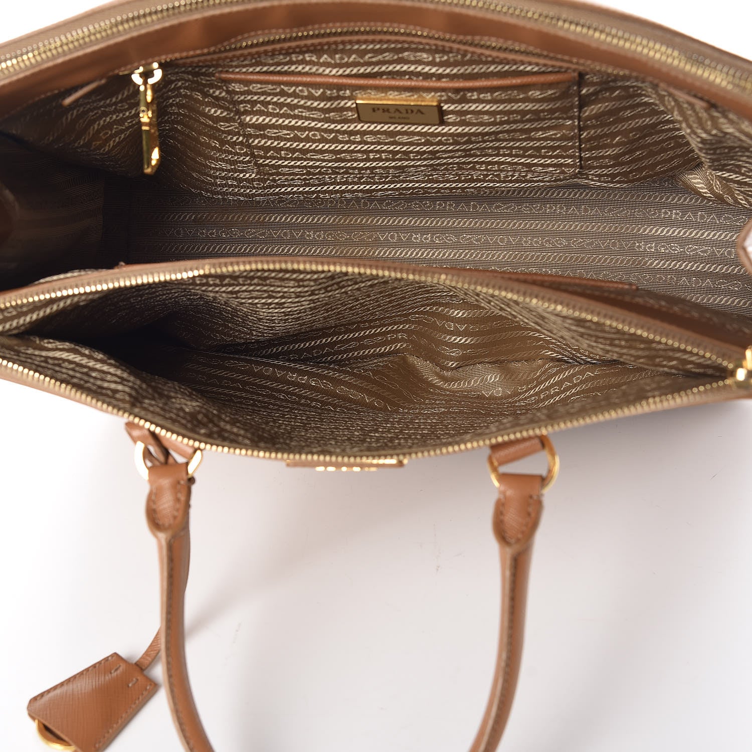Prada Saffiano Large Galleria Double Zip Tote Caramel 7 of 21