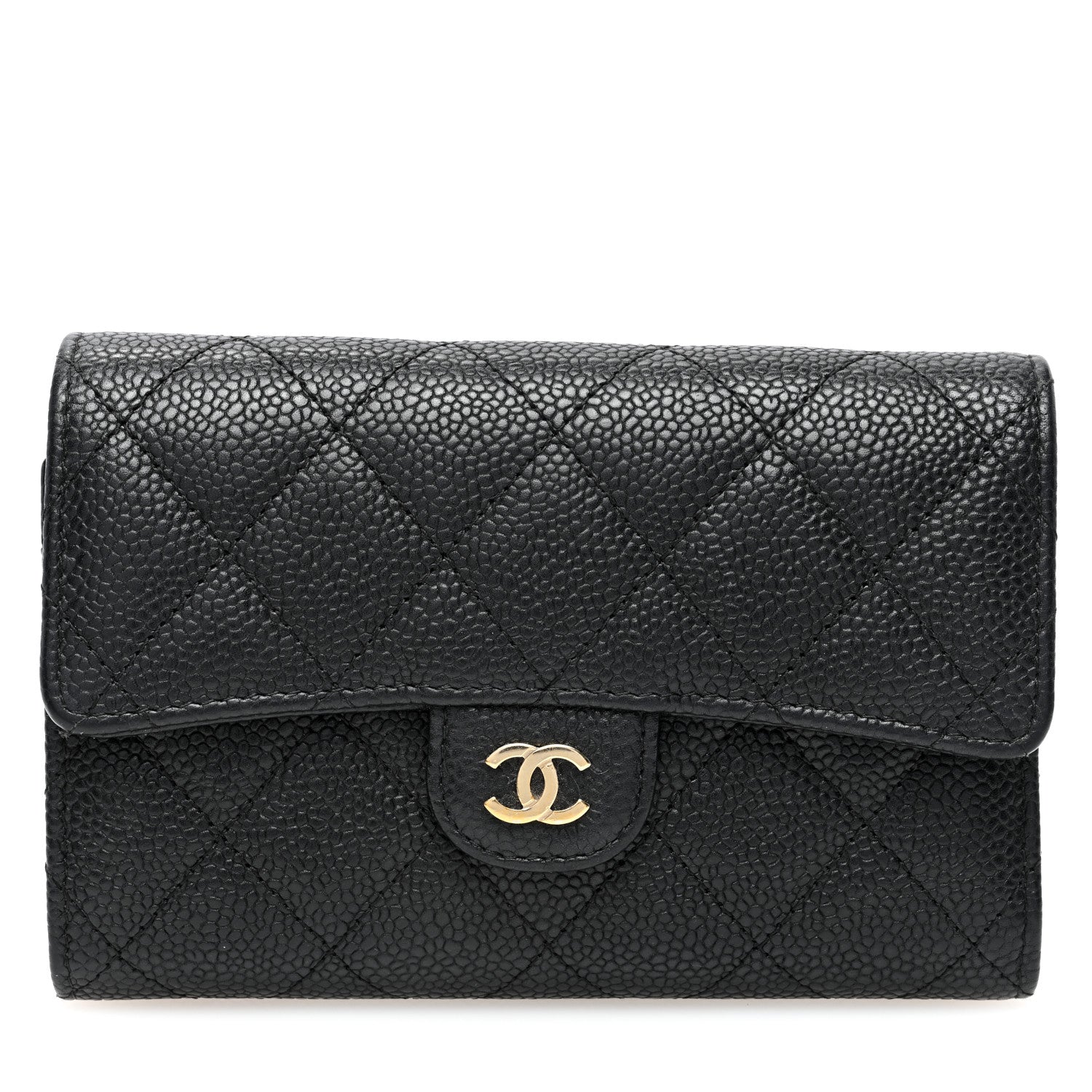 Chanel Caviar Quilted Medium Flap Wallet Black 1 of 9