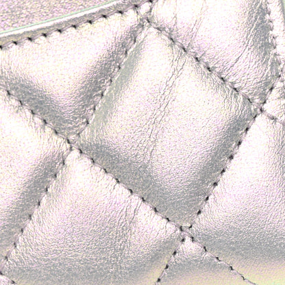 Chanel Iridescent Calfskin Quilted Card Holder Light Purple 10 of 10