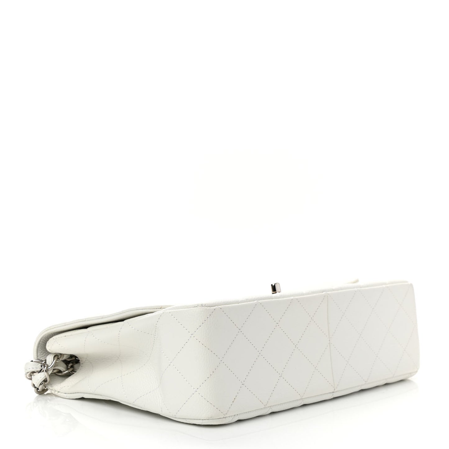 Caviar Quilted Jumbo Single Flap White