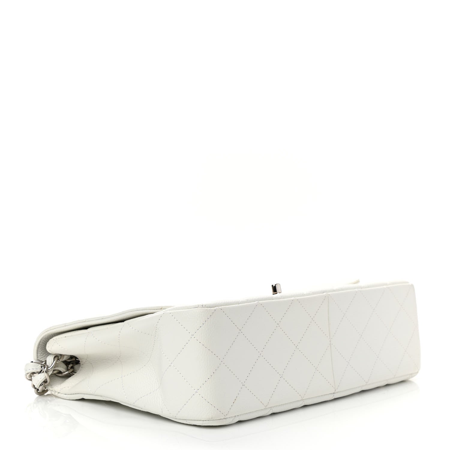 Chanel Caviar Quilted Jumbo Single Flap White 4 of 11
