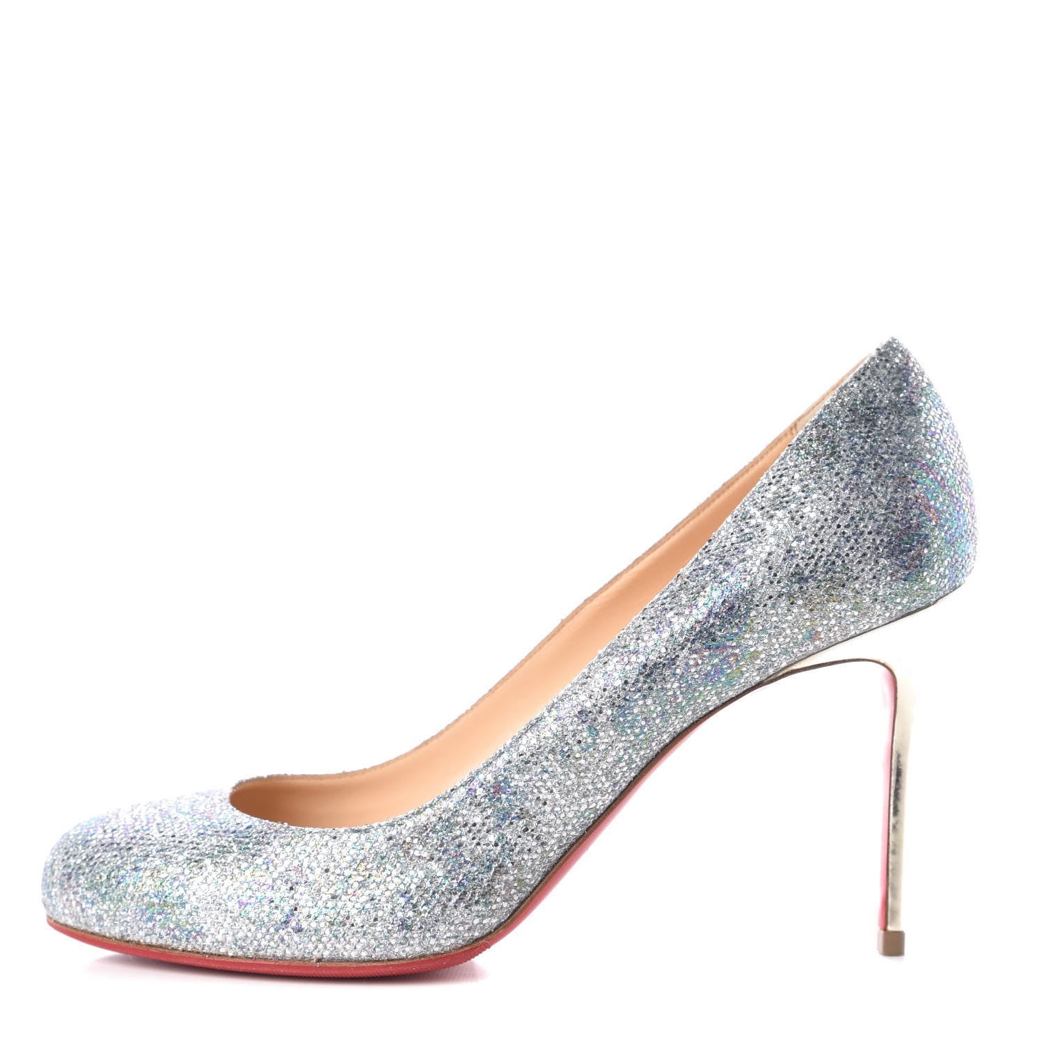 Christian Louboutin Glitter Canvas 100 Pumps 39.5 Silver 1 of 9