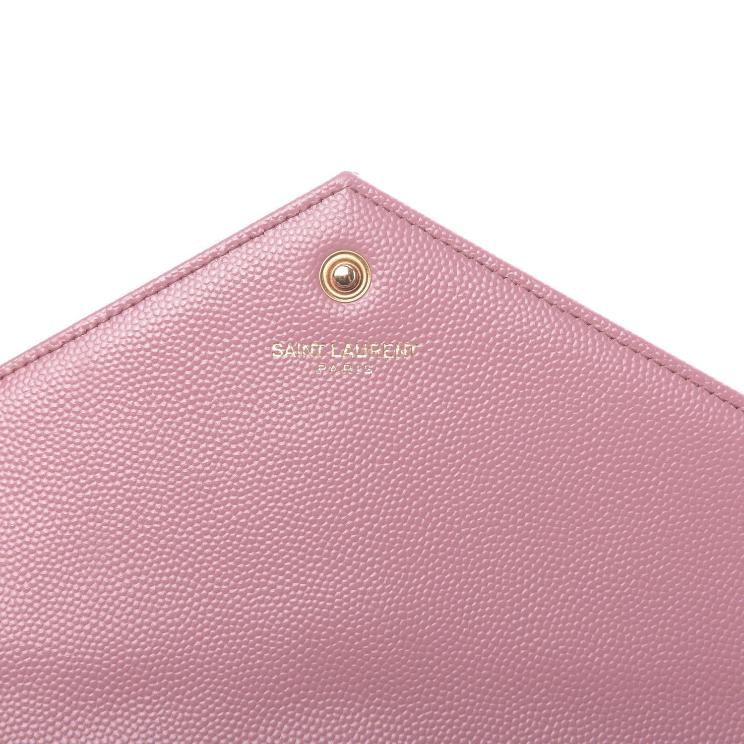 Saint Laurent Grain De Poudre Matelasse Chevron Monogram Chain Wallet Tender Pink 7 of 13