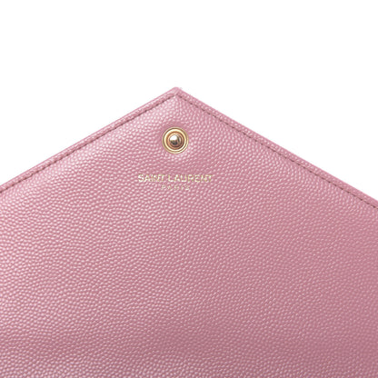 Saint Laurent Grain De Poudre Matelasse Chevron Monogram Chain Wallet Tender Pink 7 of 13
