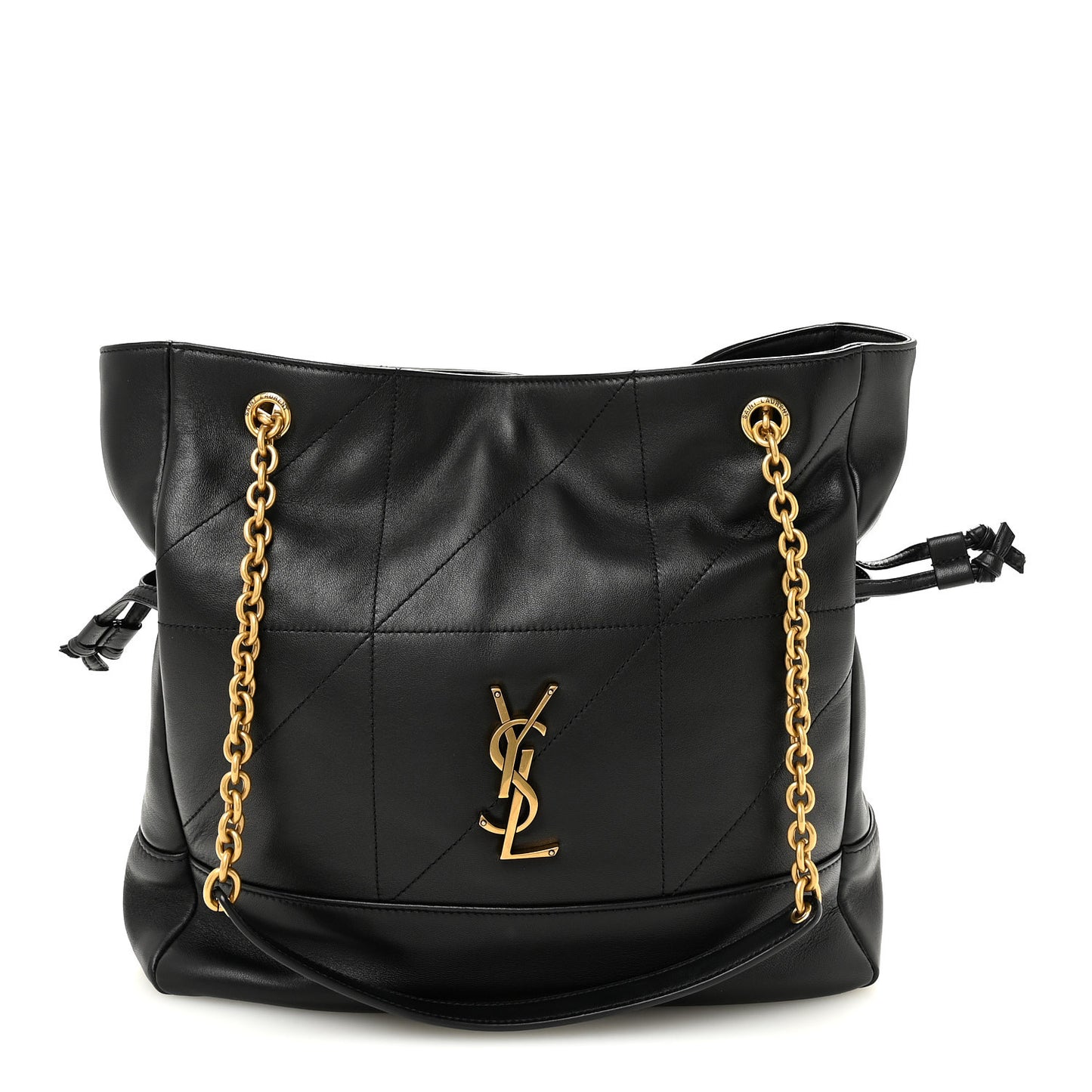 Lambskin Small Jamie Shopping Tote Black