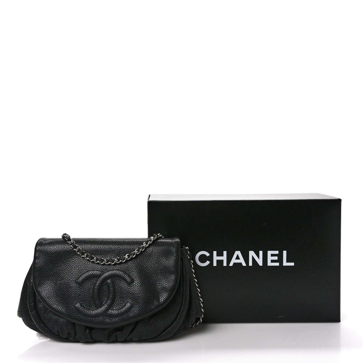 Chanel Caviar Half Moon Wallet On Chain WOC Black 11 of 11