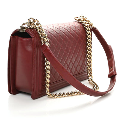 Chanel Lambskin Quilted New Medium Boy Flap Dark Red 3 of 11