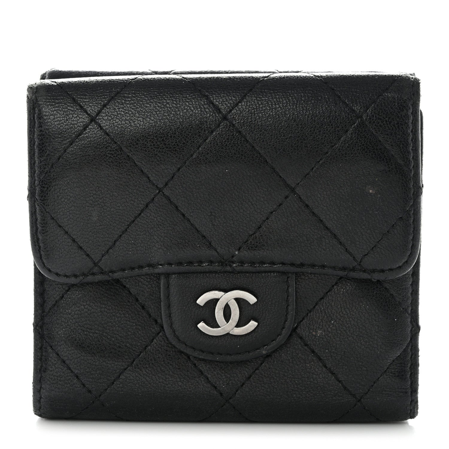 Chanel Lambskin Quilted Double Sided Wallet Black 1 of 16