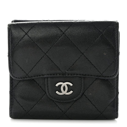 Chanel Lambskin Quilted Double Sided Wallet Black 1 of 16