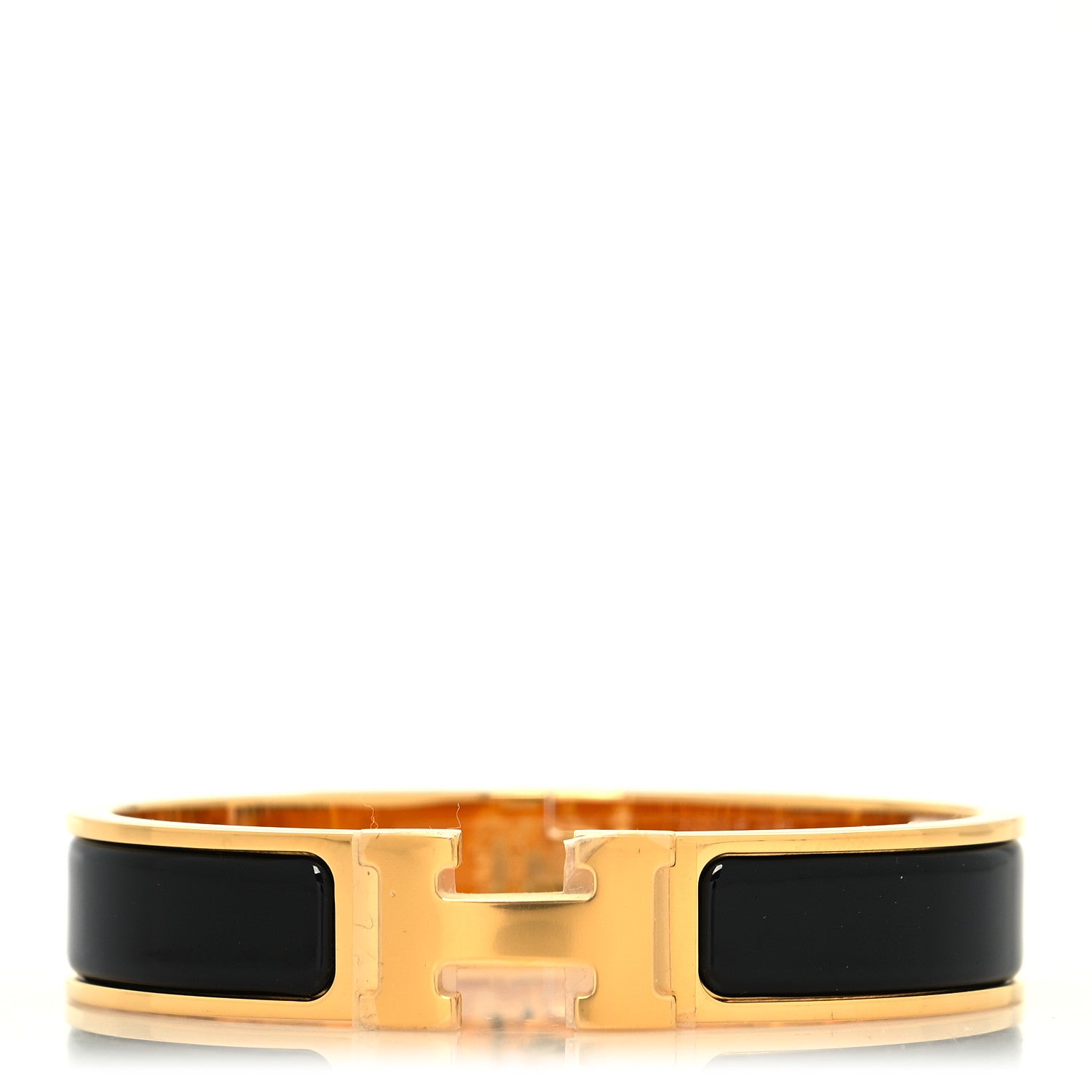 Hermes Enamel Narrow Clic Clac H Bracelet PM Black 1 of 5