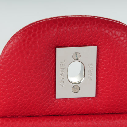 Chanel Caviar Quilted Jumbo Double Flap Red 6 of 8