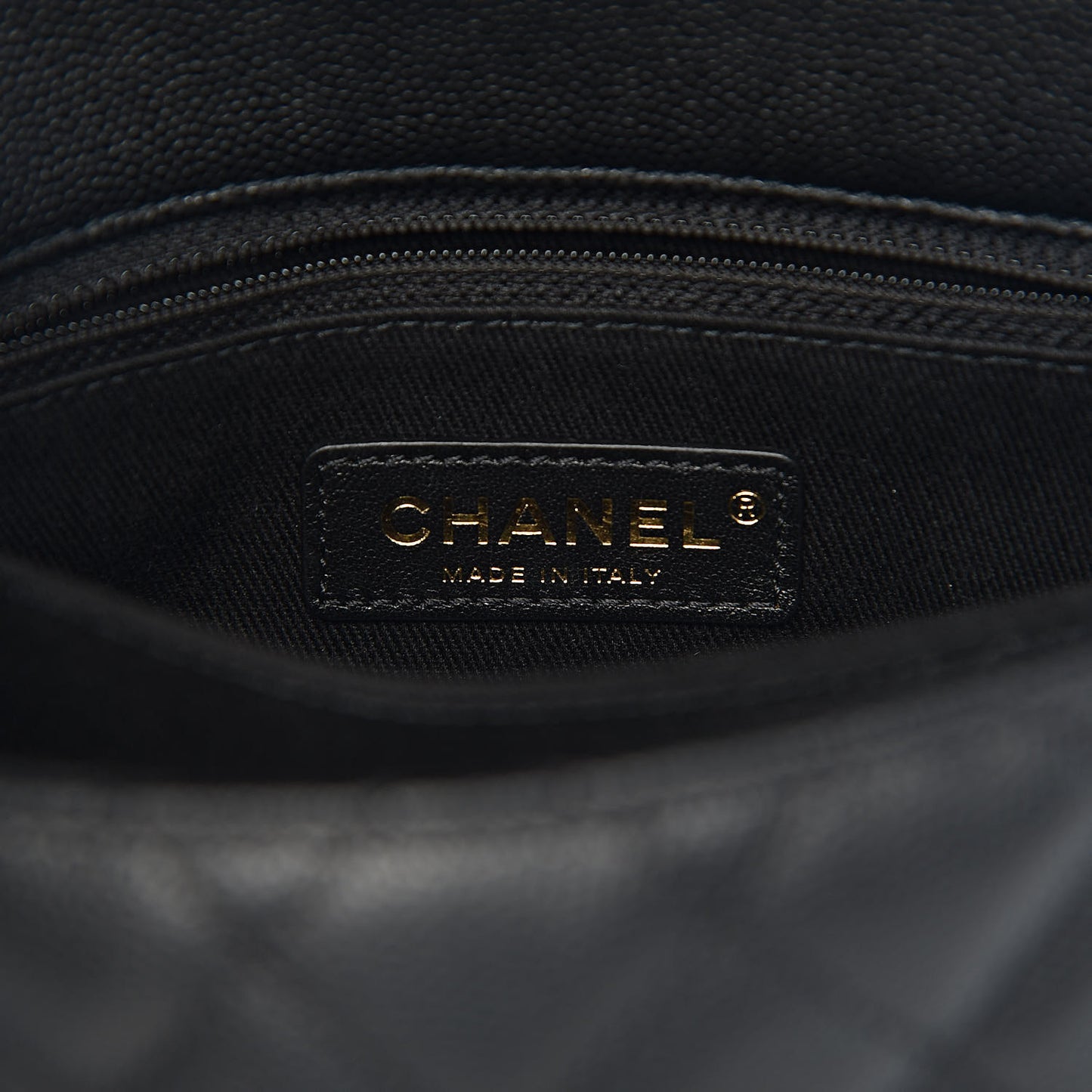 Caviar Lizard Embossed Quilted Mini Coco Handle Flap Black