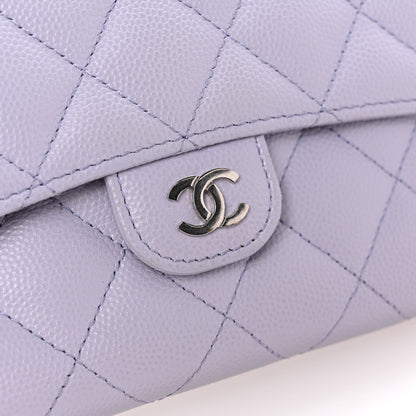 Chanel Caviar Quilted Medium Flap Wallet Light Purple 12 of 14