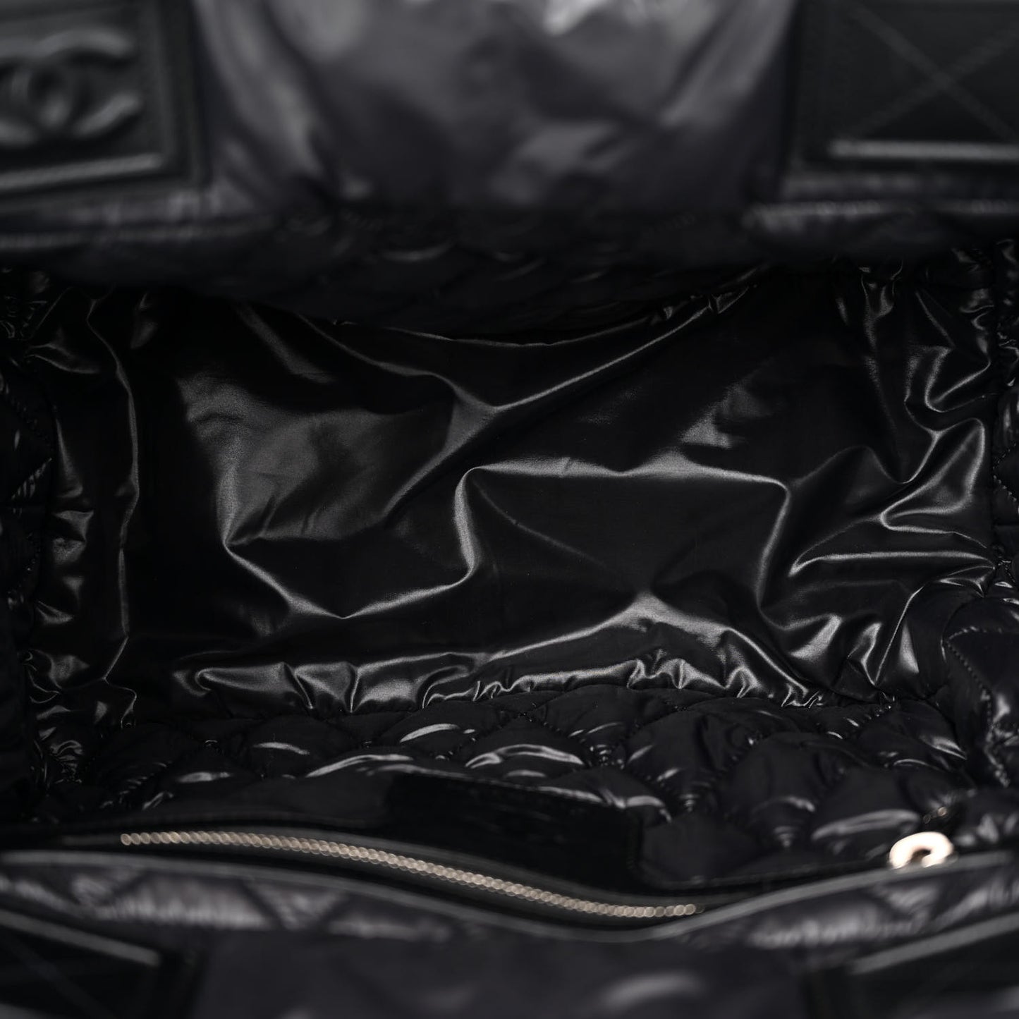 Nylon Quilted Small Coco Cocoon Tote Black