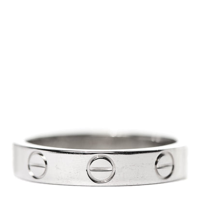 Cartier 18K White Gold 3.5mm LOVE Wedding Band Ring 50 5.25 1 of 4