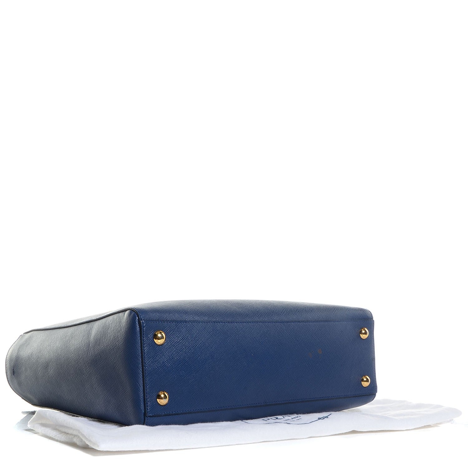 Prada Saffiano Lux Double Handle Shopping Tote Bluette 4 of 10