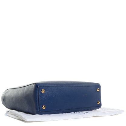 Prada Saffiano Lux Double Handle Shopping Tote Bluette 4 of 10